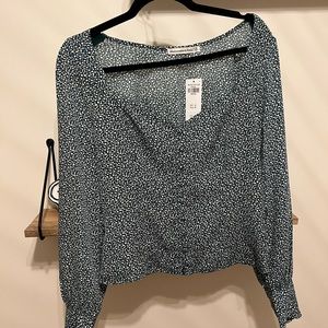Abercrombie Green Floral Blouse